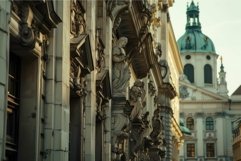 Statues guarding the streets of an ancient european city Product Image 1