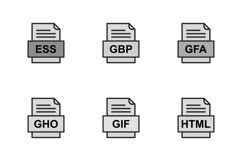 Set Of File Formats Icons Product Image 1