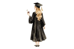 Watercolor Graduation Clipart Collection Bundle Product Image 10