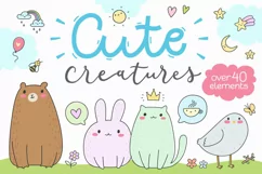 Cute Creatures Vector Set - Free Design of The Week Product Image 1