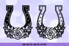 Horseshoe SVG,Floral Horseshoe SVG,Horseshoe Paper Cut SVG Product Image 1