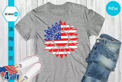 Patriotic Sunflower Svg, USA Flag Sunflower Svg Product Image 4