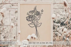 Daisy Flower Arrangement SVG | Farmhouse Sign Art | dxf and Product Image 2