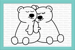 Loving Valentines day couple bears svg dxf to cut print file Product Image 2