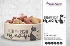 Cat Bowl SVG - Feed Me Right Meow SVG, Kitty SVG Product Image 1