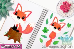 Fox Girls Watercolor Clipart, Instant Download Vector Art Product Image 3