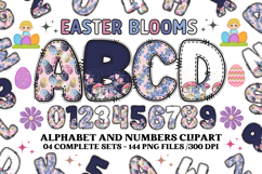 Easter Floral Alphabet &amp; Numbers Seamless Patterns PNG Product Image 2