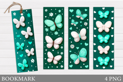 Butterflies Bookmark Design. Butterfly Bookmark Sublimation Product Image 1