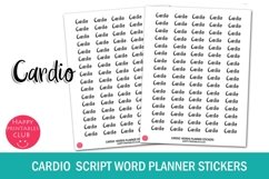 Cardio Planner Sticker I Script Words Planner Stickers Product Image 1