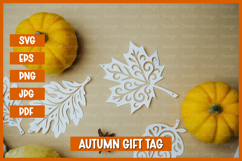 Leaves garland, Autumn leaves with patterns paper cut Product Image 2