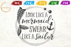 Look Like A Mermaid Swear Kids Playroom Quote Art Product Image 1