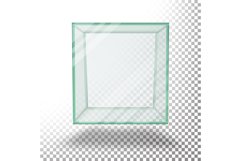Empty Transparent Glass Box Cube Vector. Isolated On Product Image 1