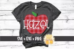 Buffalo Plaid Apple - School Teacher SVG PNG DXF Cut Files Product Image 1