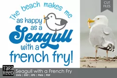 Seagull with a French Fry - Beach SVG and Cut Files Product Image 1