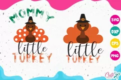 Mommy and Little turkey, Thanksgiving svg, buffalo plaid svg Product Image 1