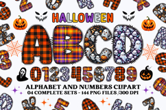 Halloween Alphabet png clipart, halloween letters doodle Product Image 1