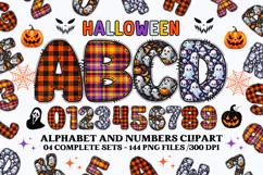 Halloween Alphabet png clipart, halloween letters doodle Product Image 1
