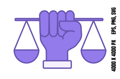 Colored Human Rights Icon Product Image 1