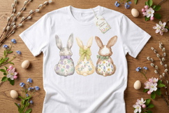 Watercolor Happy Easter Bunnies PNG &amp; JPG Product Image 2