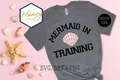 Mermaid in Training SVG PNG DXF Shell Summer Cut File Product Image 1