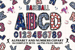 Baseball Sport Alphabet png clipart, baseball letters doodle Product Image 1