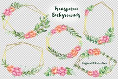 Watercolor Geometric Floral Frames Clipart Product Image 3