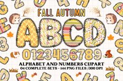 Fall Autumn Alphabet png clipart, fall autumn letters doodle Product Image 1
