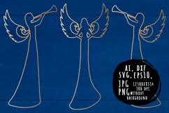 Christmas woman- angel silhouettes outline Product Image 1