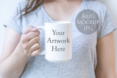 Woman holding a 15oz Mug Mockup Product Image 1