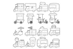 Street food vehicles icons set, outline style Product Image 1