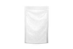 White Blank Plastic Spouted Pouch. Vector Doypack Food Bag Product Image 1