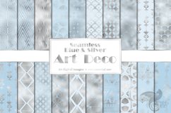 Blue and Silver Art Deco Digital Paper Product Image 1