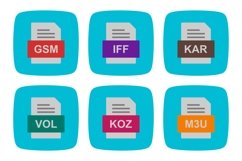 Set Of File Formats Icons Product Image 1