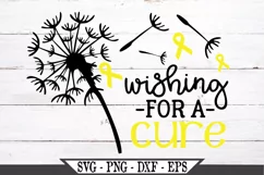 Yellow Ribbon Wishing For A Cure Bone Cancer Awareness SVG Product Image 2