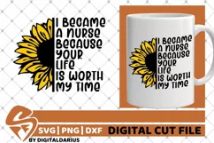 Nurse svg, Sunflower svg, Nurse Life svg, Quarantine svg Product Image 2