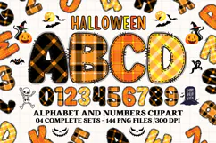 Halloween Alphabet png clipart, halloween letters doodle Product Image 1