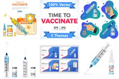 Vaccination Concepts with Syringe and Vial Icon Product Image 1