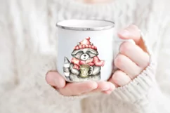 Raccoon Watercolor baby clipart Cute animals Christmas Product Image 4