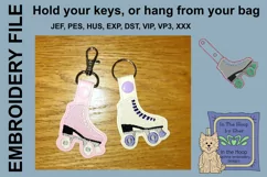 ITH Roller Skate Vinyl Key Fob or Bag Tag - Snap Product Image 2