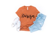 Bella Canvas Mockup 3001 Heather Autumn T-shirt Unisex Tee Product Image 1