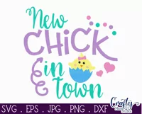 New Chick In Town | Kids Easter Svg File for Cricut Product Image 2