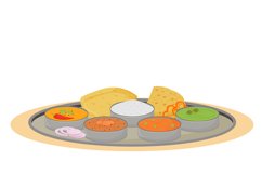 Thali cartoon vector illustration Product Image 1