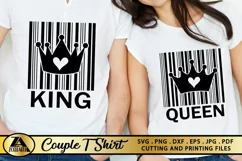 Queen SVG King SVG Valentines Day SVG Couple T Shirt Designs Product Image 1