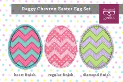 Raggy Chevron Easter Egg Applique Embroidery Files Product Image 1