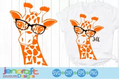 Giraffe in glasses svg, Cute Funny Kids Mother svg clip art Product Image 2