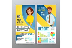 Roll Up Display Vector. Vertical Poster Template Layout. Product Image 1