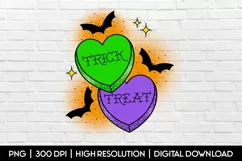 Cute Trick or Treat Halloween Sublimation, PNG Tattoo Design Product Image 2