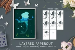 Mermaid under the sea with fishes | Undersea world SVG Product Image 1