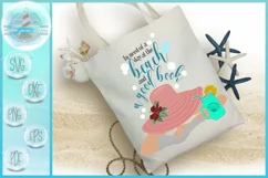 In Need Of A Day At The Beach And A Good Book Quote SVG Product Image 1