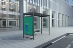 Bus Shelter Outdoor Advertising Sign Mockup Product Image 1